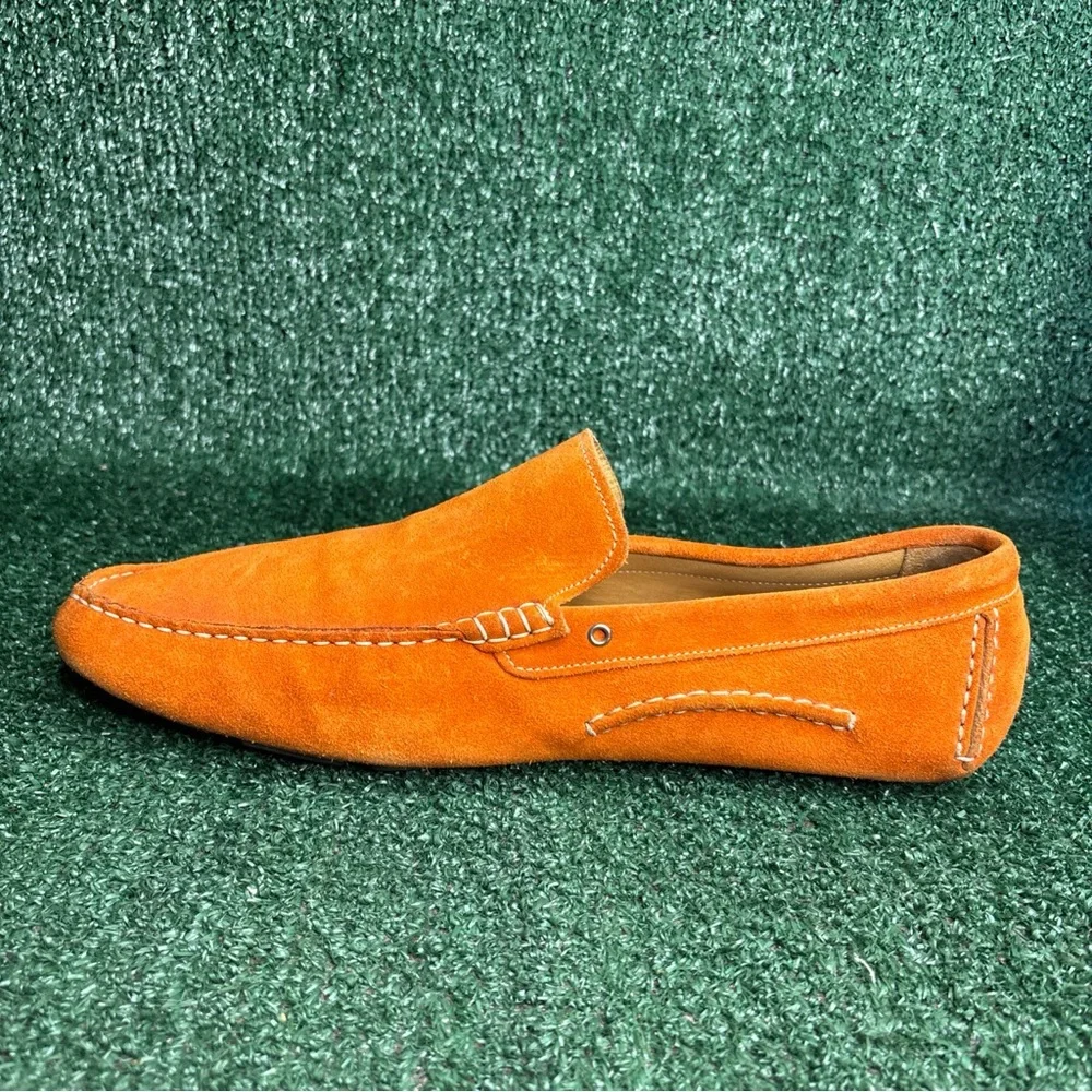 To Boot New York Driver Moc Loafer Size 12 Orange Suede Dress Shoes - Picture 7 of 12